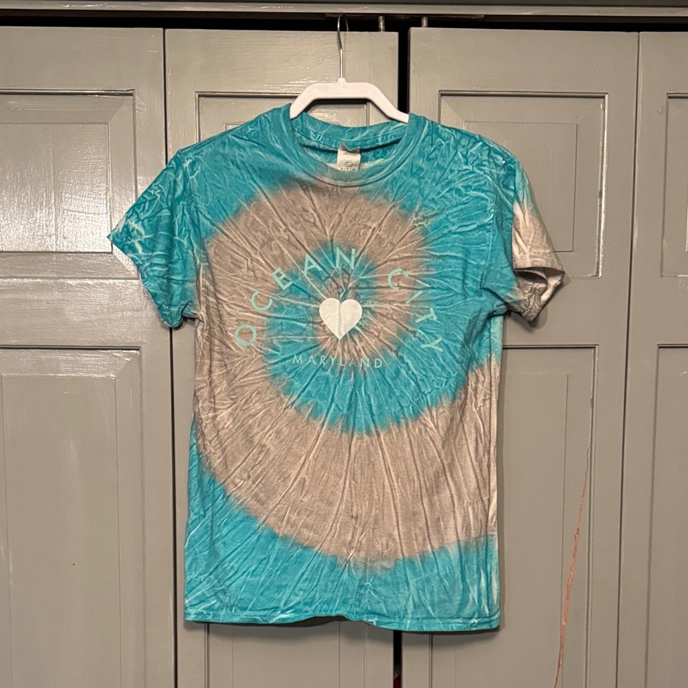 Gildan Blue and Gray Tie-Dye Short Sleeve Tee